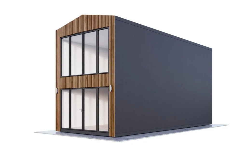 MODUVELLO – dwupoziomowy kontener mieszkalny 55 m2 z antresolą, MODUVO